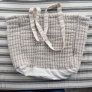 Elegant Cream Quilted Tote Bag